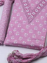 Neck Embroidered Cotton Blend Unstitched Suit With Dupatta